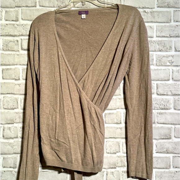 Wrap ballet Sweater by Trully Poppy Taupe comfy. - Picture 3 of 6